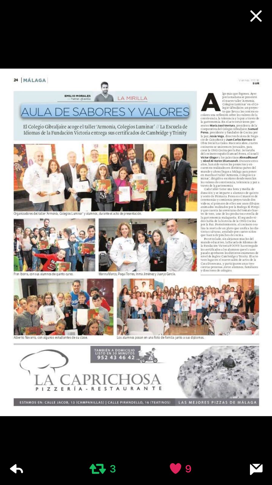 Colegio Gibraljaire - Aula de Sabores y Valores.